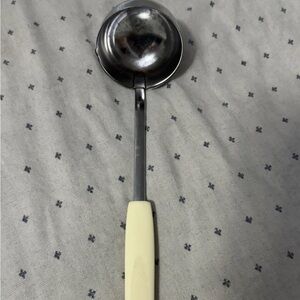 Vintage Korea White Handle Stainless Steel 11” Soup Ladle
